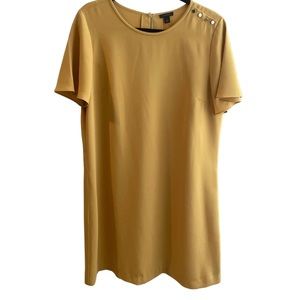 Yellow Ann Taylor dress Size 13. Gold buttons.